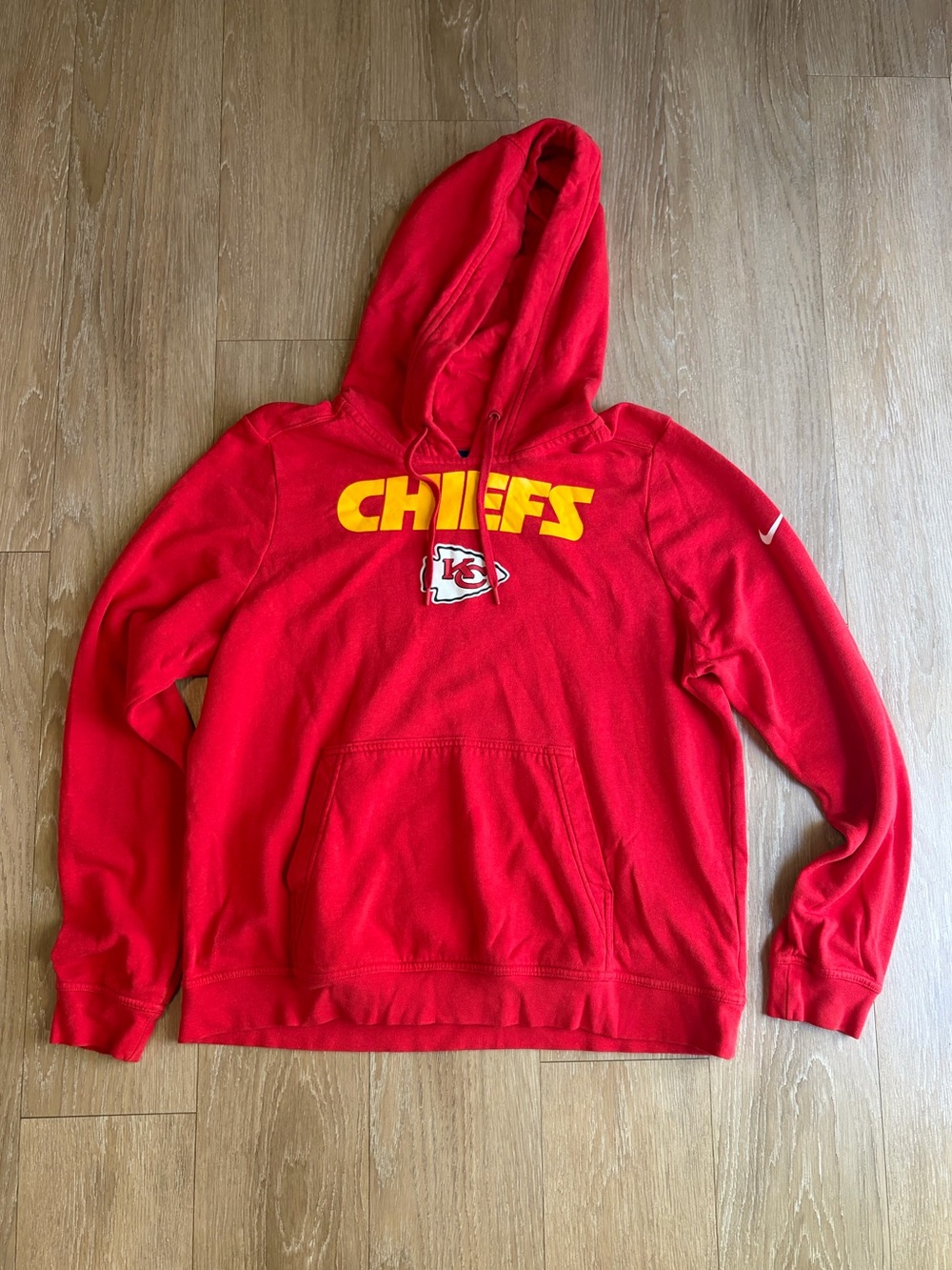 Nike NFL Red Hoodie with Yellow Chiefs Logo
